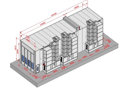 KraftWell KRW1855-TM Покрасочная камера 18 х 5 х 5 м., 75 000 м3/ч